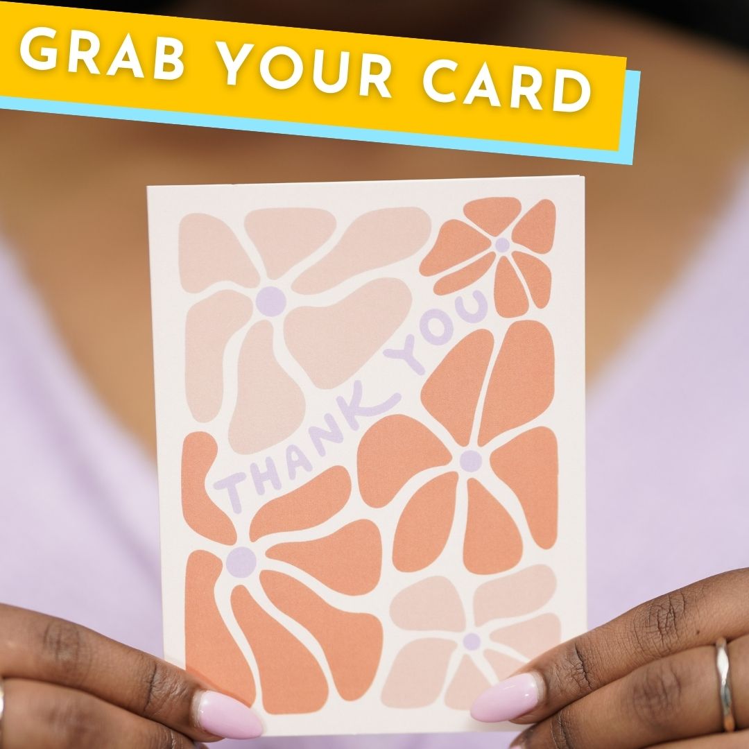 Thank You Card (coral floral)