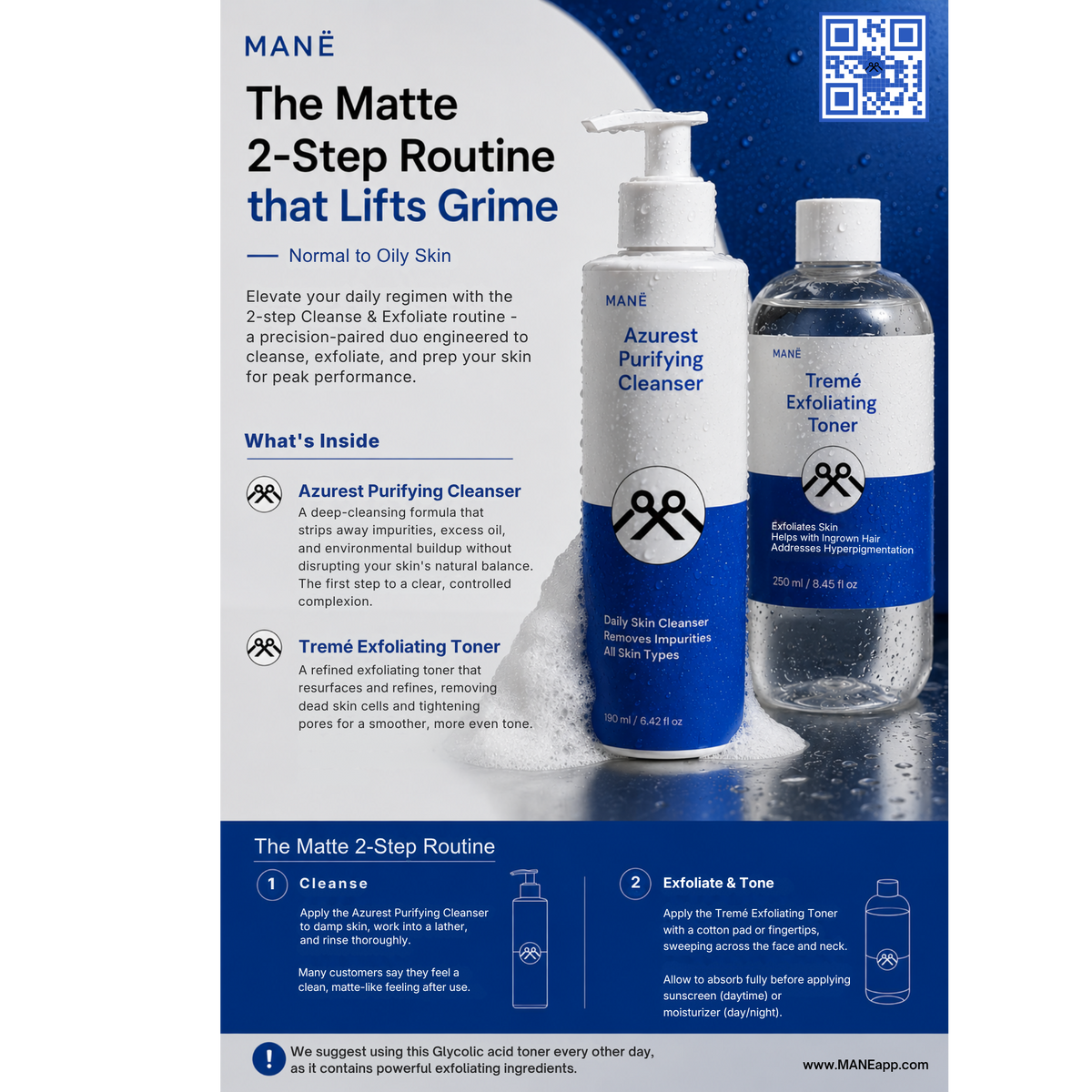 'The Matte' 2-Step Cleanse & Glycolic Exfoliating Toner Routine