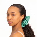 Organic Silk Oversized Scrunchie Jade Green