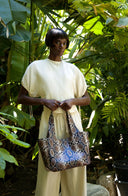 Venice Tote Natural Brown Snake
