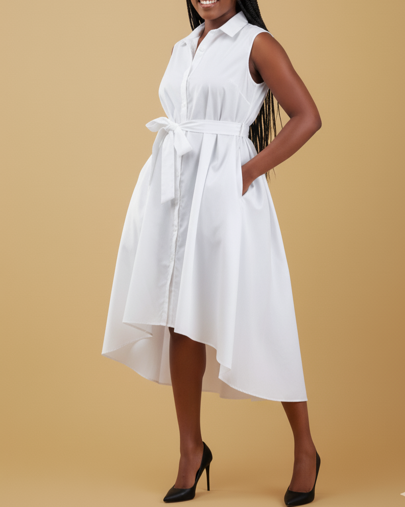 Zene High Low Shirt Dress