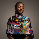 ABEILLE CREATIONS- Adinkra Design (Silky Scarf)