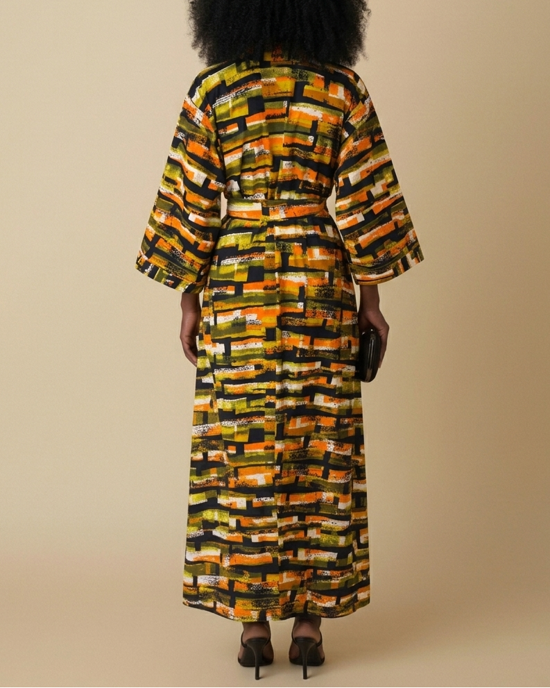 African Print Maxi Kimono