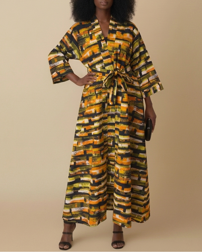 African Print Maxi Kimono
