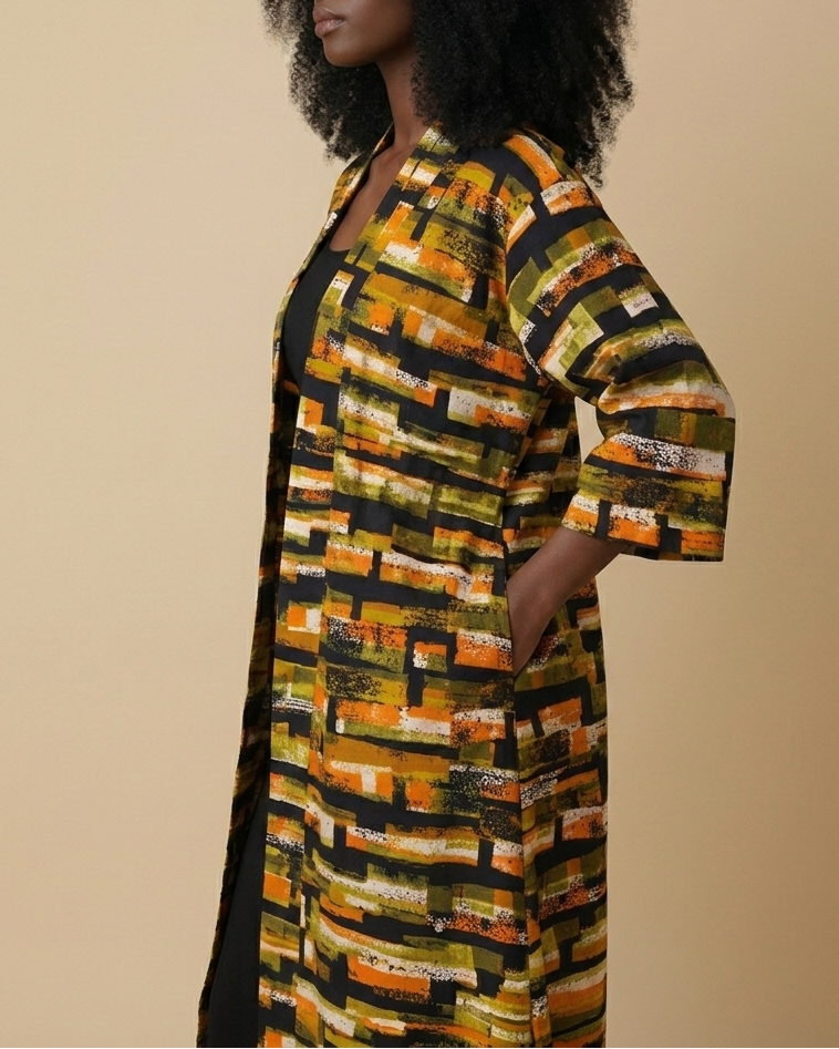 African Print Maxi Kimono