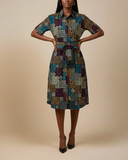 African Print Shirt Dress