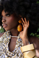 Afro Color Pop Horn Drop Earrings