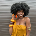 Afro Color Pop Horn Drop Earrings