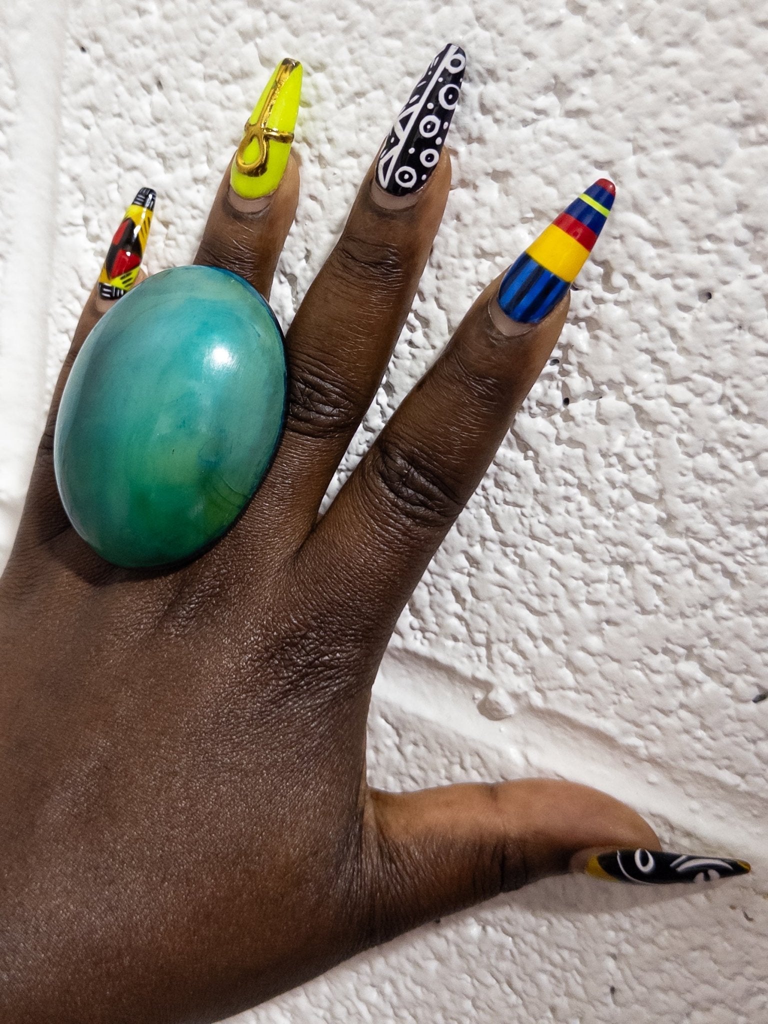 Afro Color Pop Horn Rings