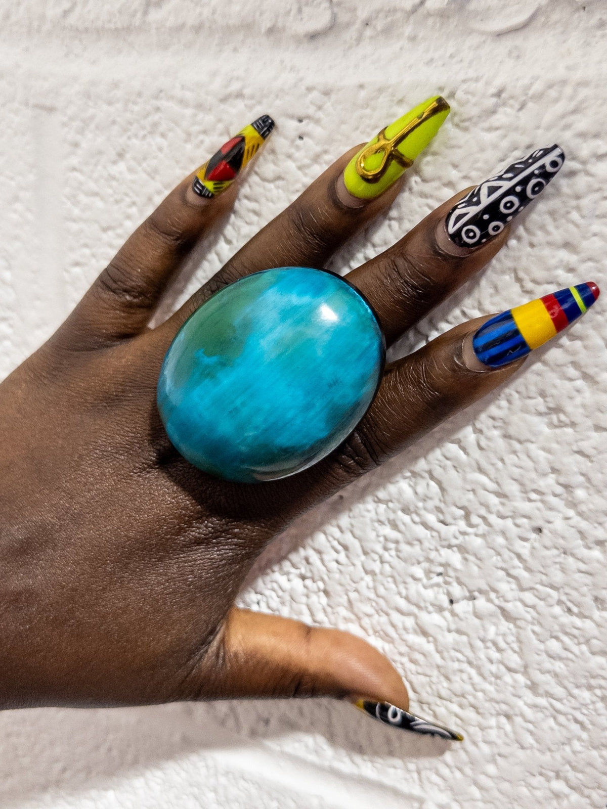 Afro Color Pop Horn Rings