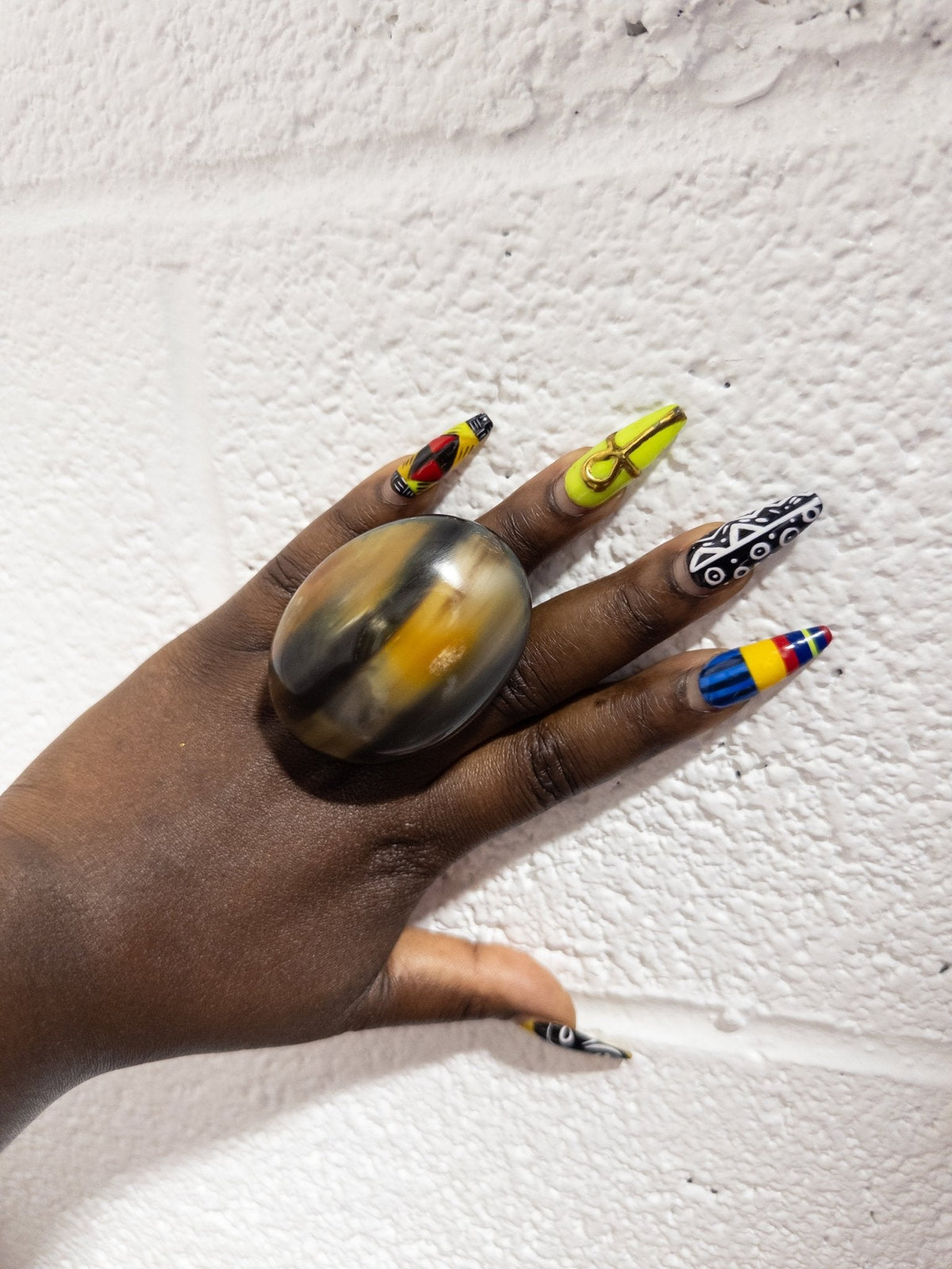 Afro Color Pop Horn Rings