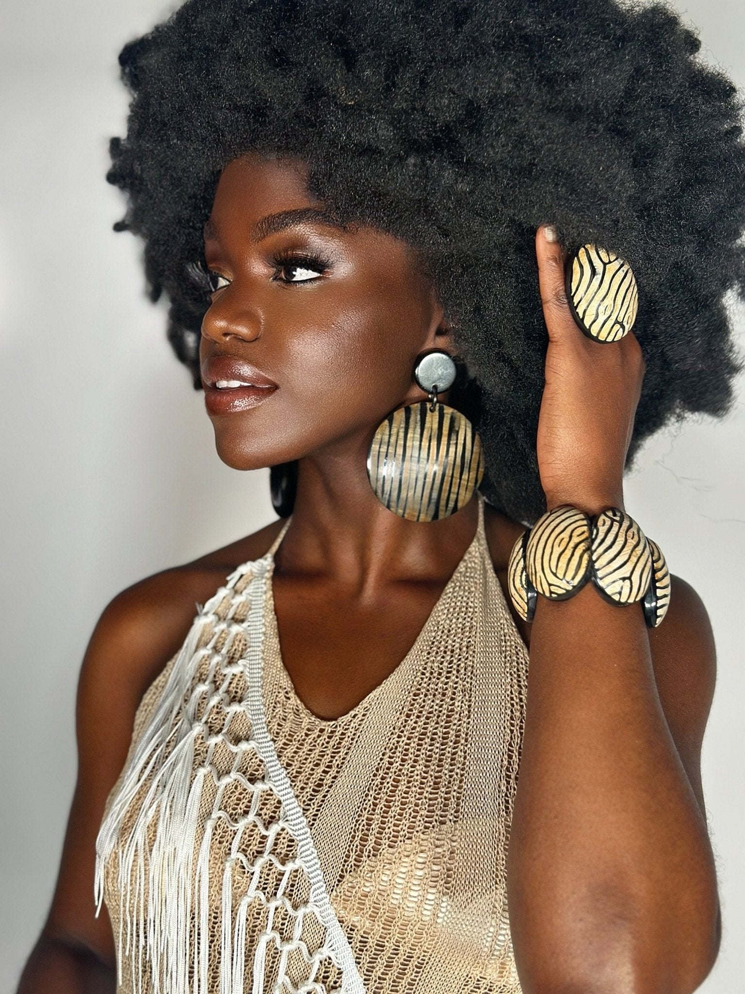 Afro Safari Horn Print Bracelets