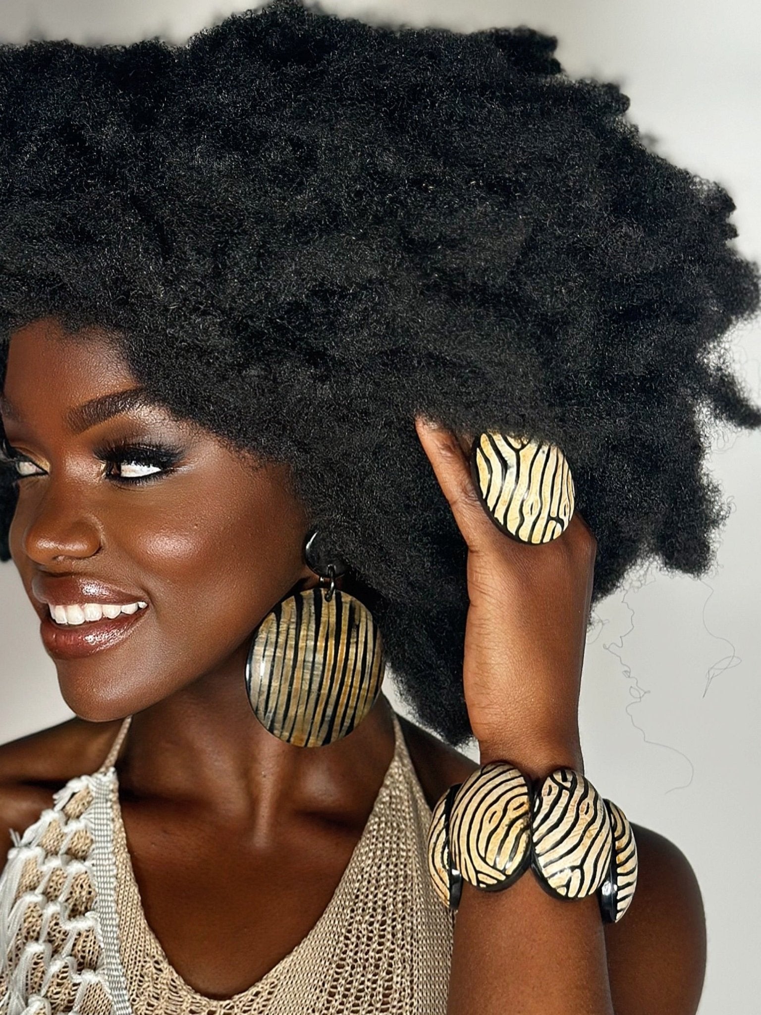 Afro Safari Horn Print Bracelets