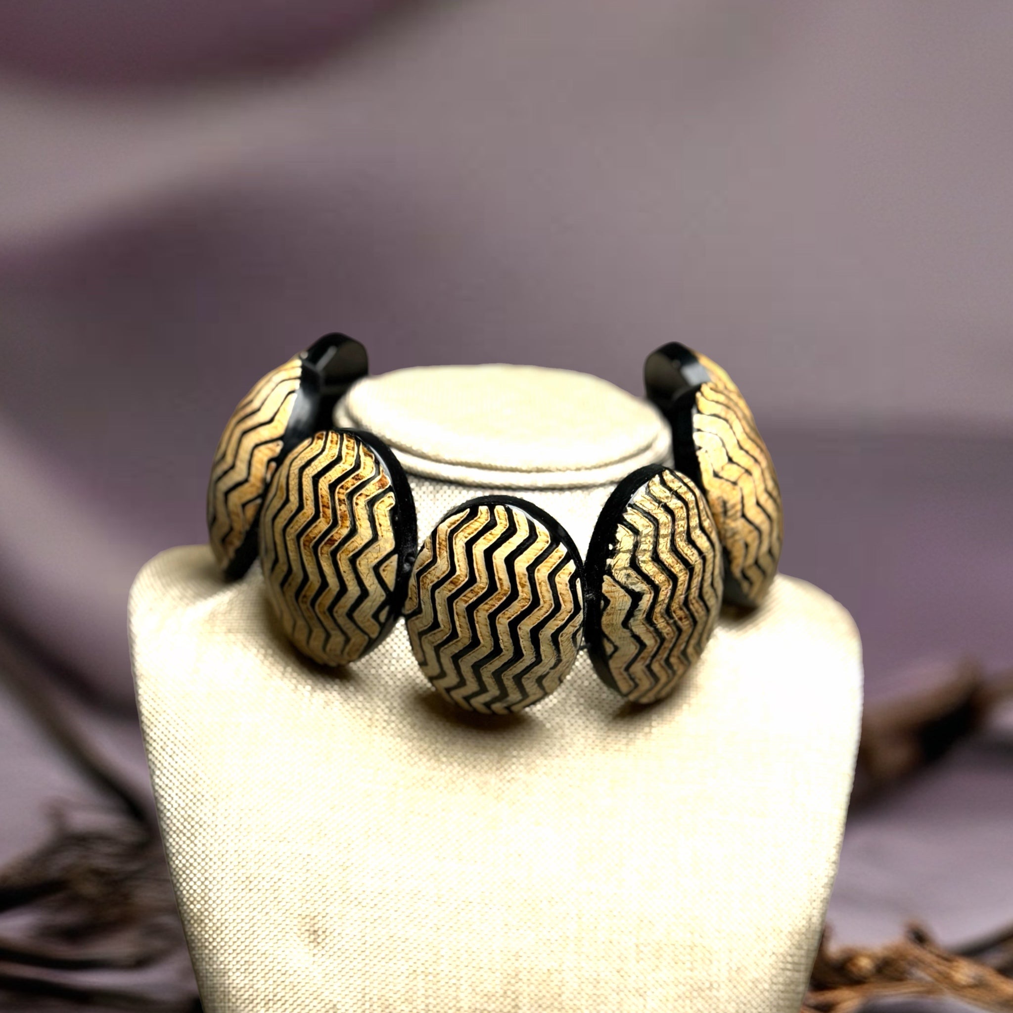 Afro Safari Horn Print Choker Necklace