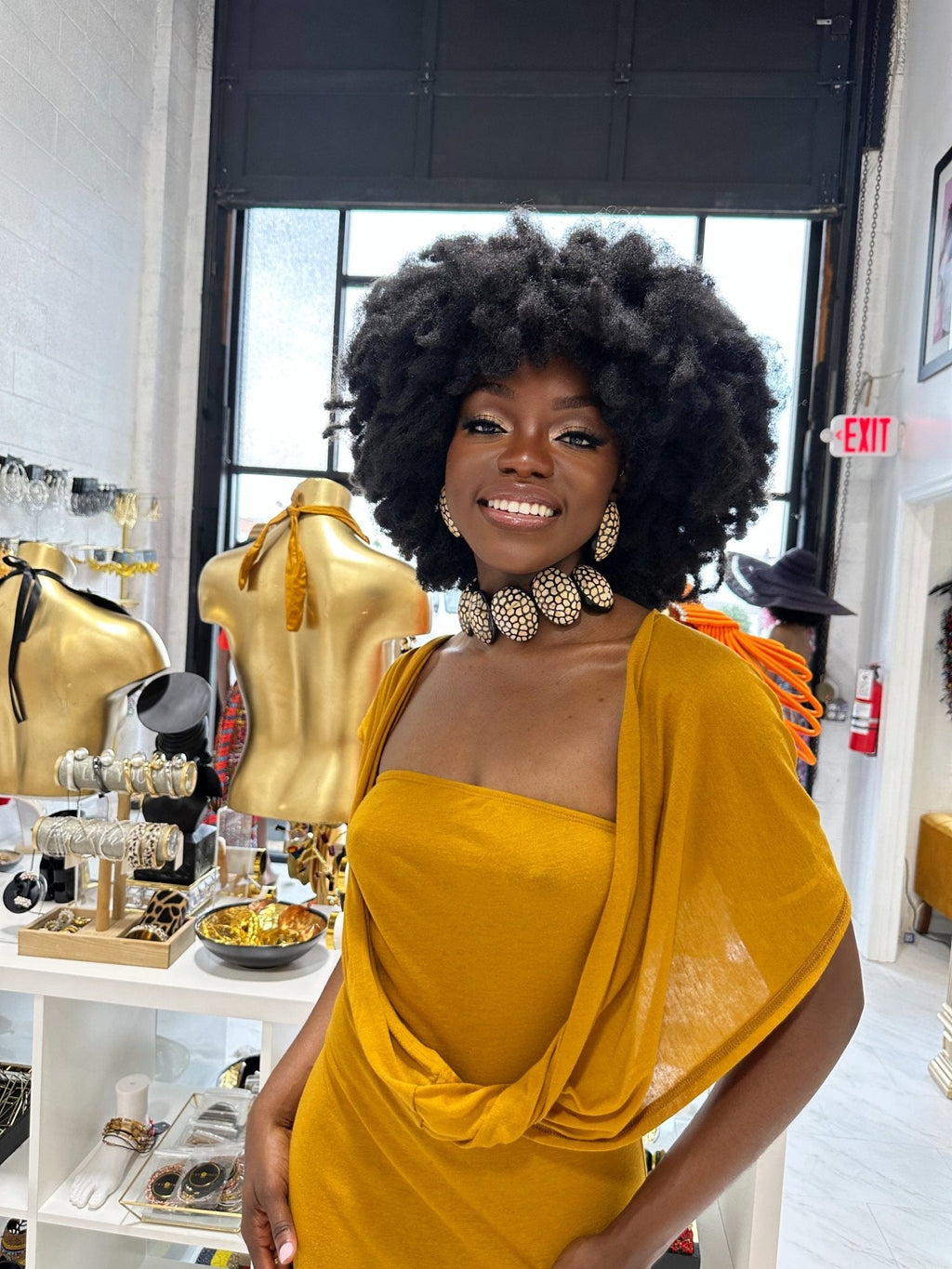 Afro Safari Horn Print Choker Necklace