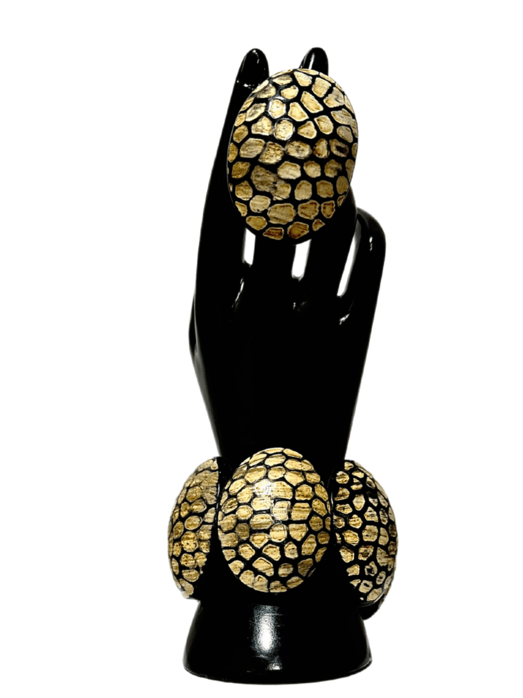 Afro Safari Horn Ring Oval - Tortoise Mosaic Ring