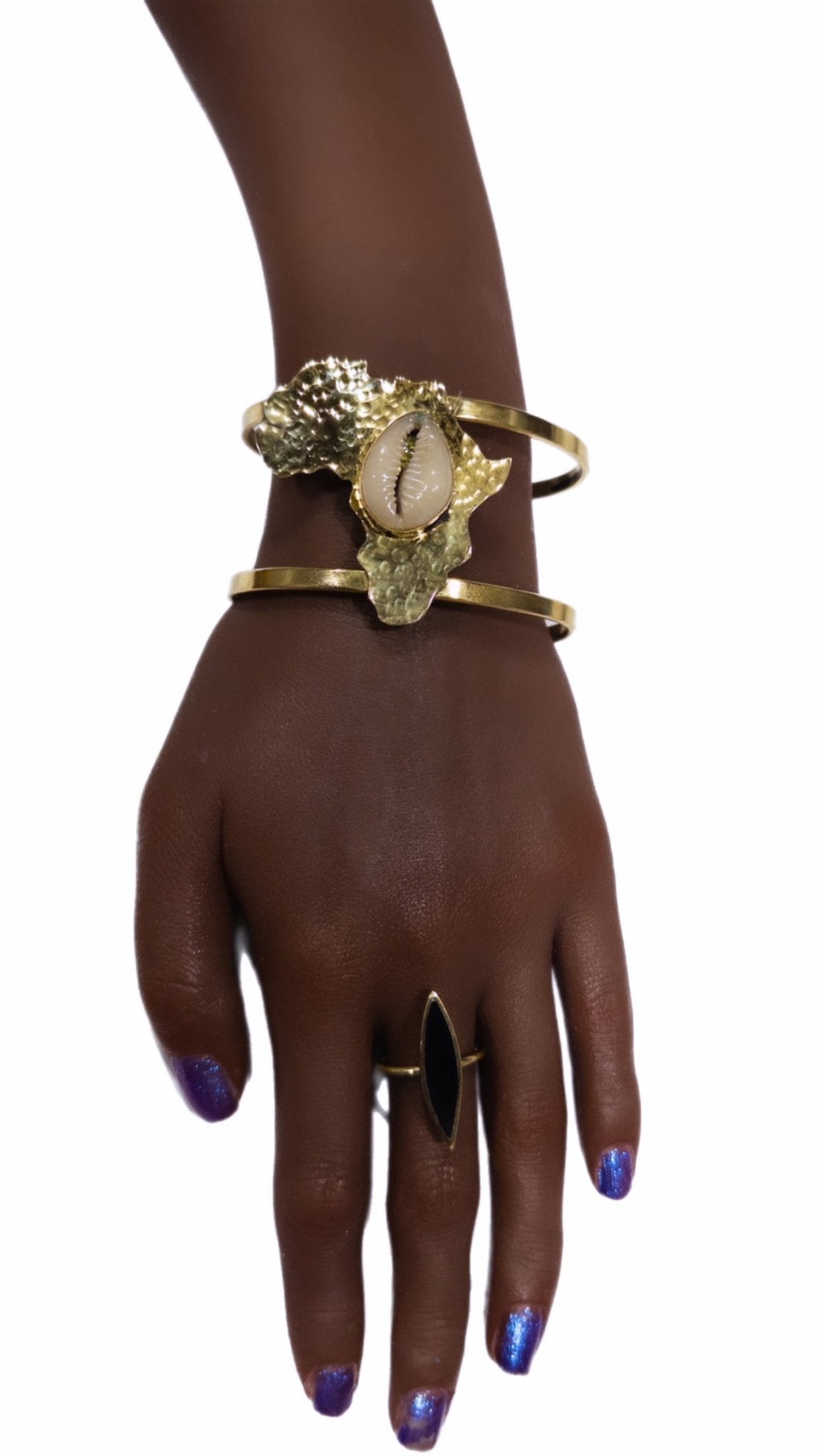 AfroMap Cowry Embrace Bangle