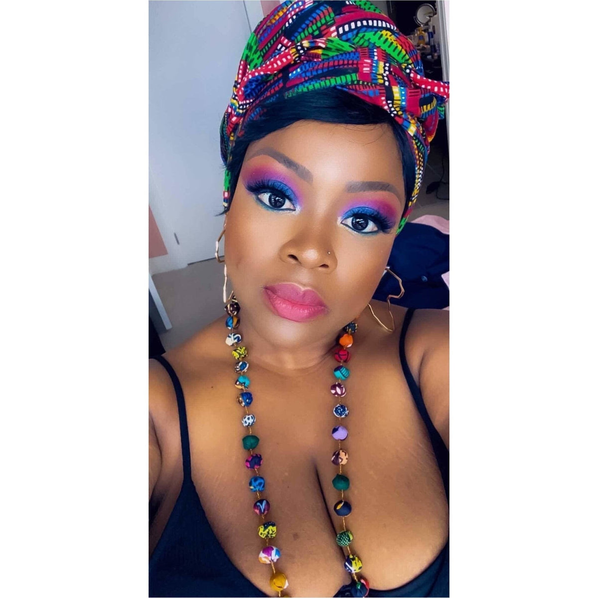 Ankara Fabric Balls Necklace