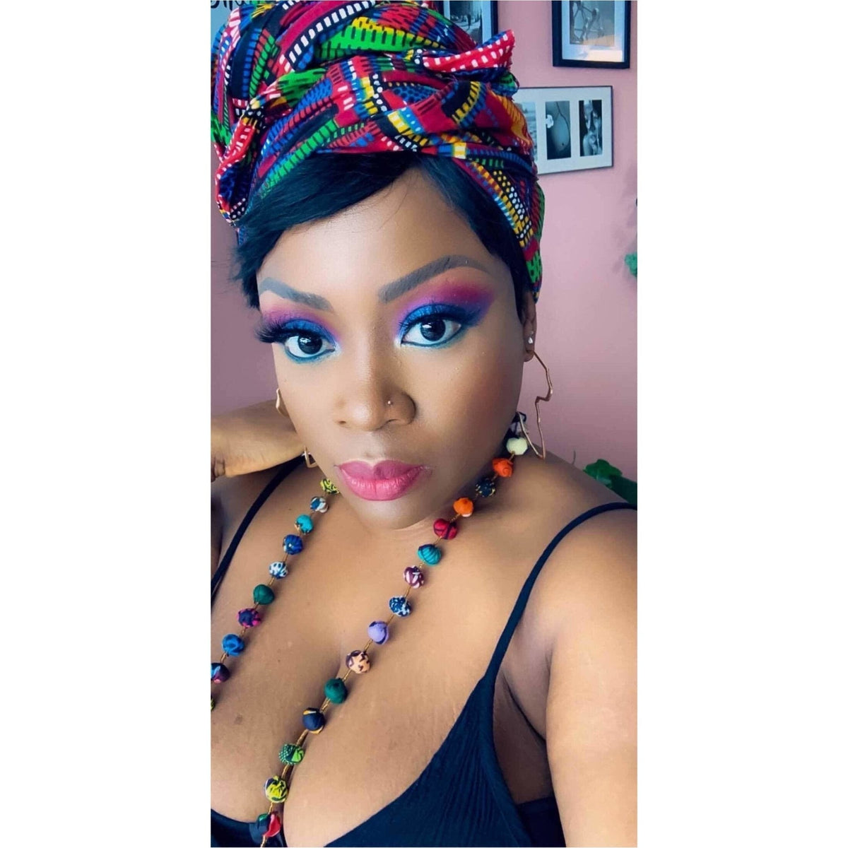 Ankara Fabric Balls Necklace