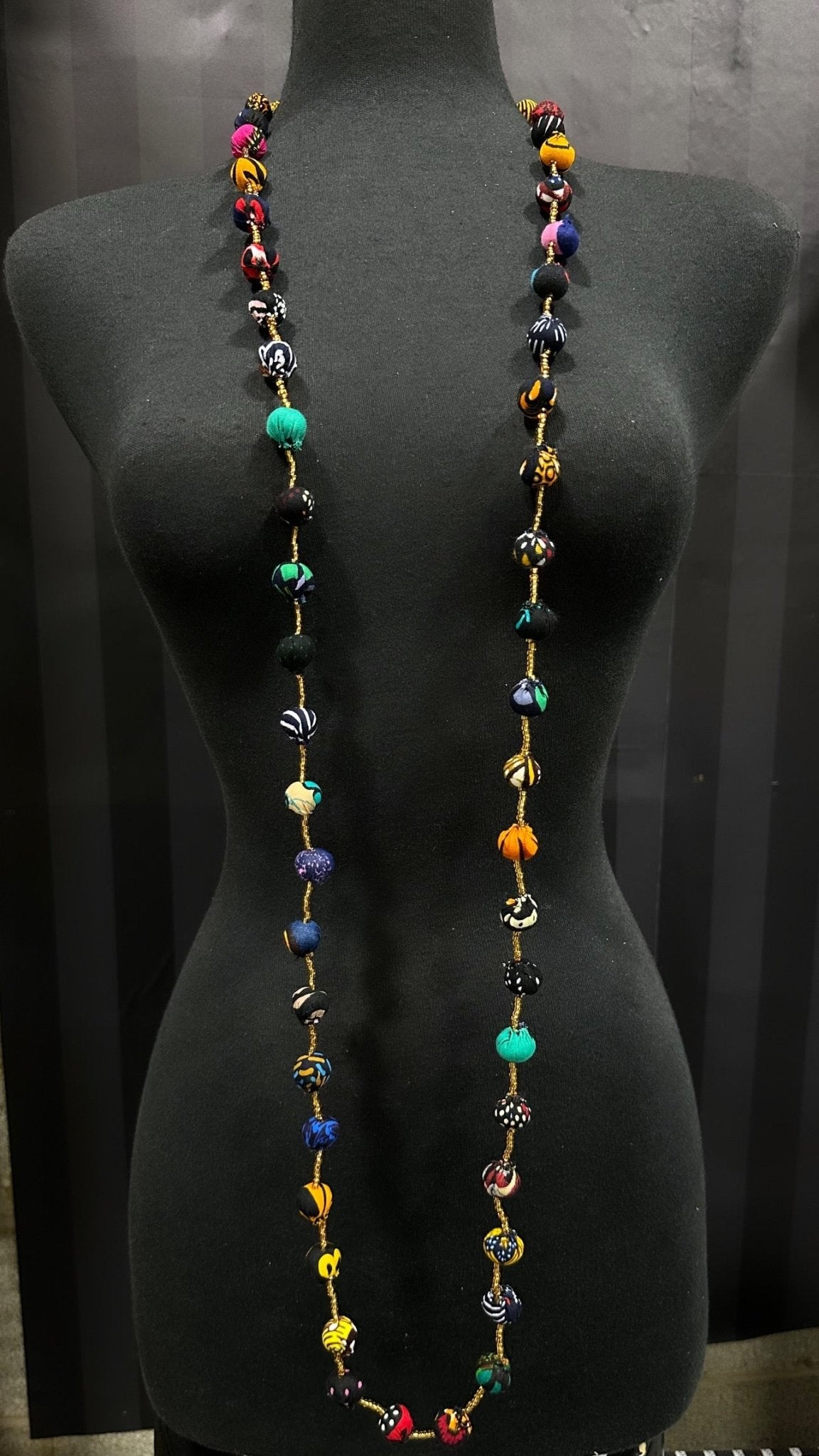 Ankara Fabric Balls Necklace