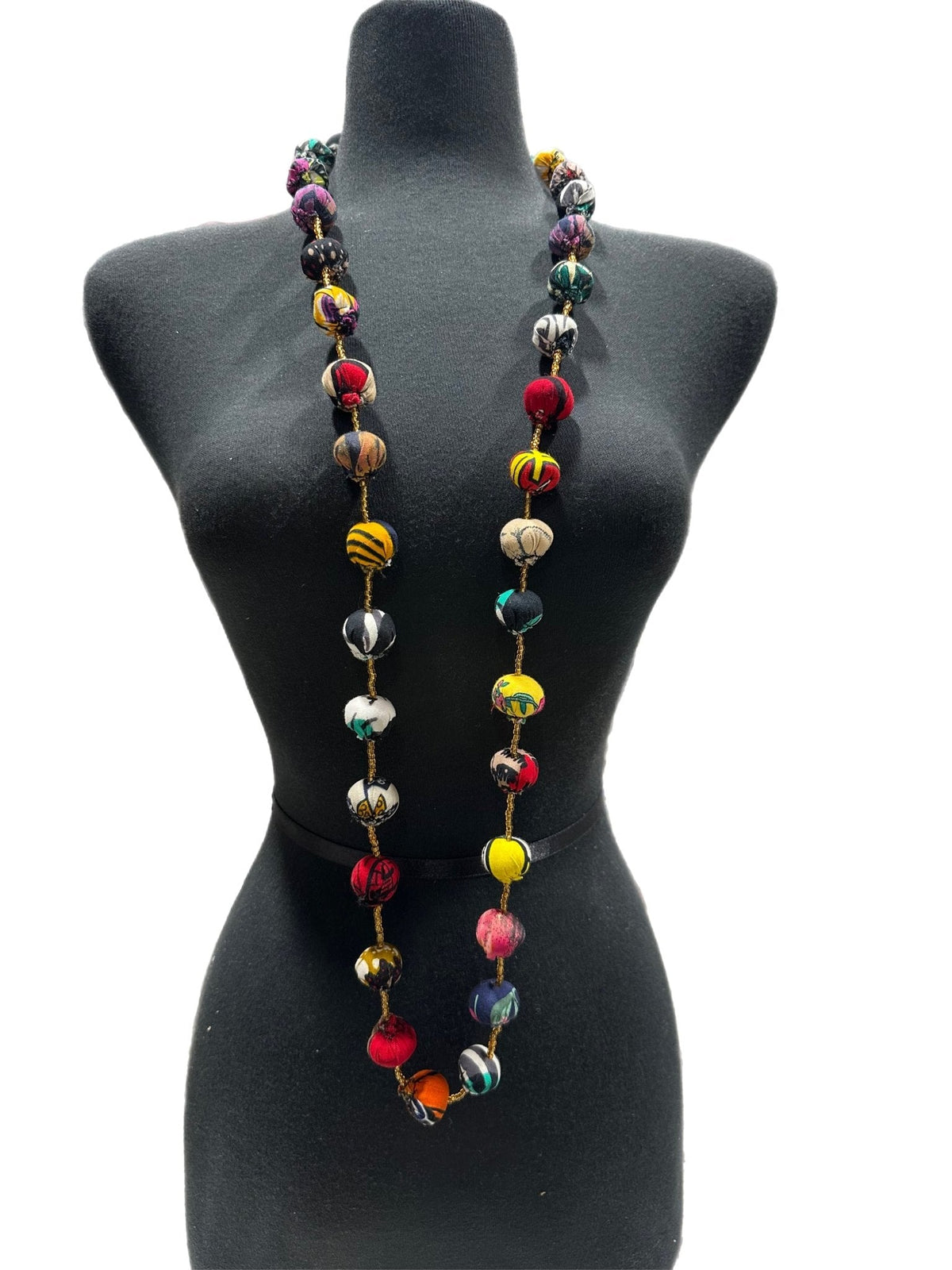 Ankara Fabric Balls Necklace