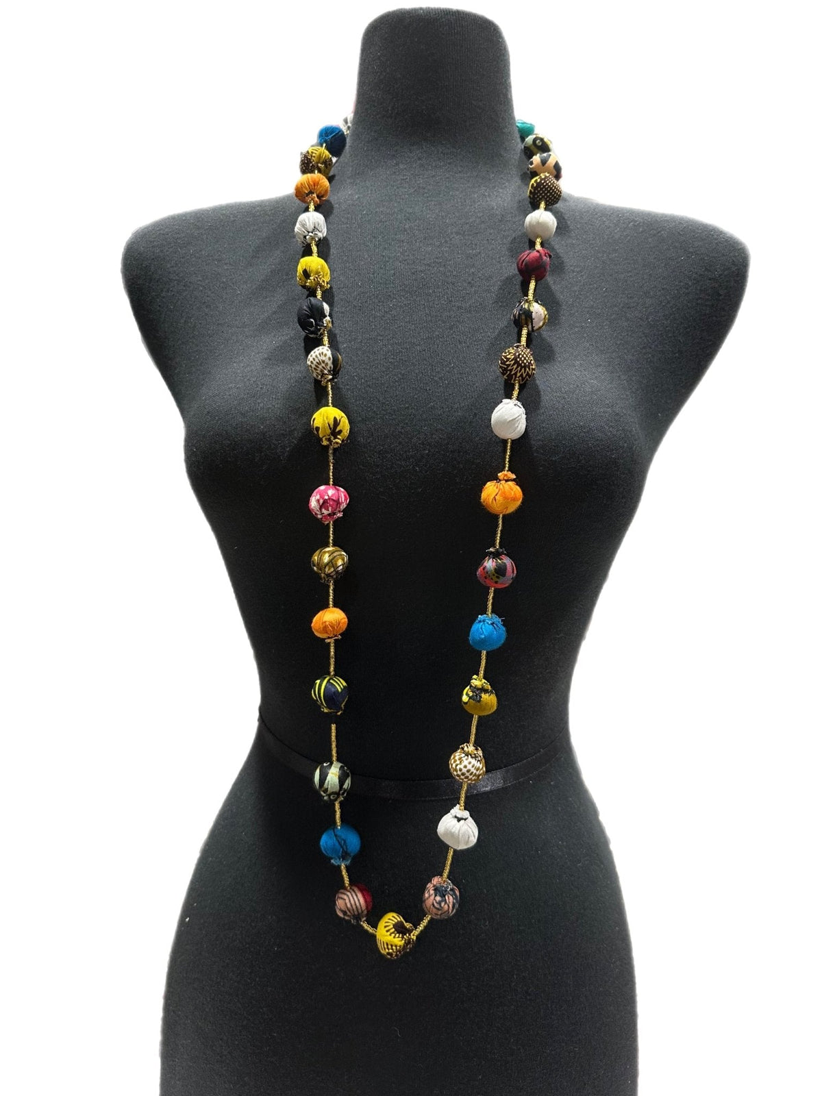 Ankara Fabric Balls Necklace