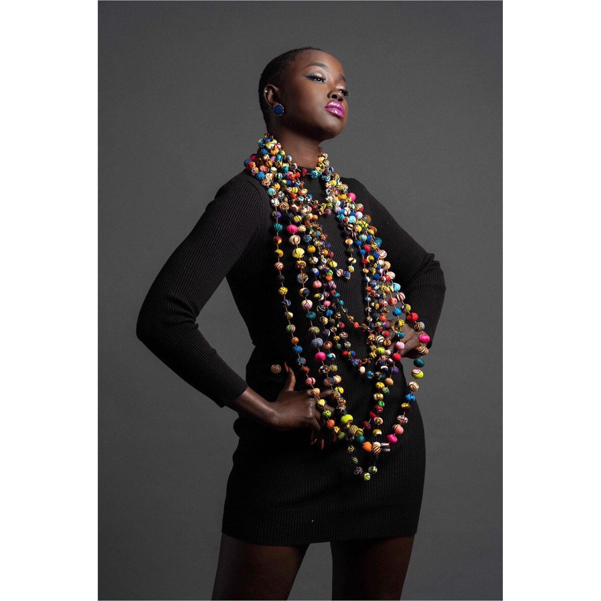 Ankara Fabric Balls Necklace