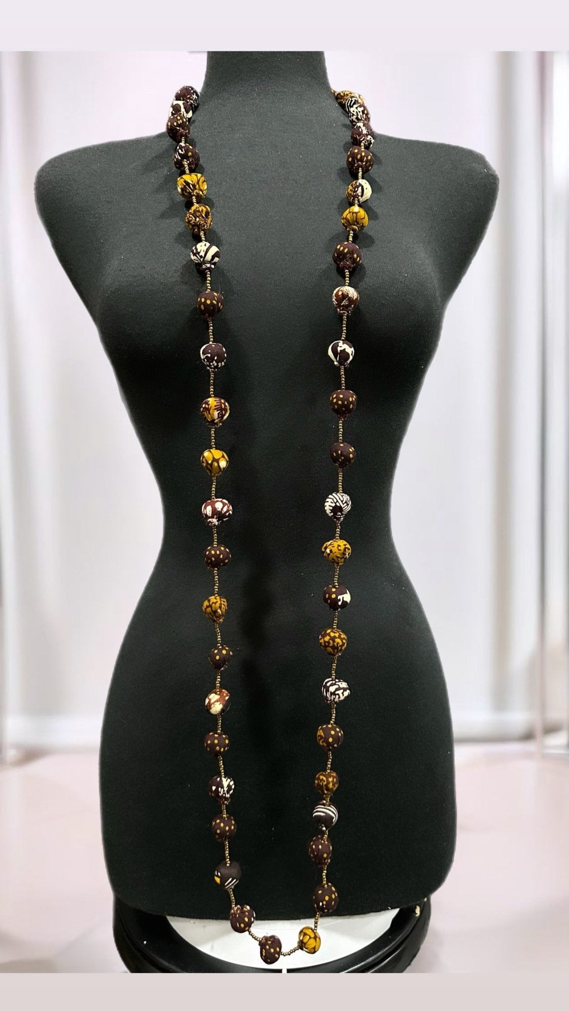 Ankara Fabric Balls Necklace