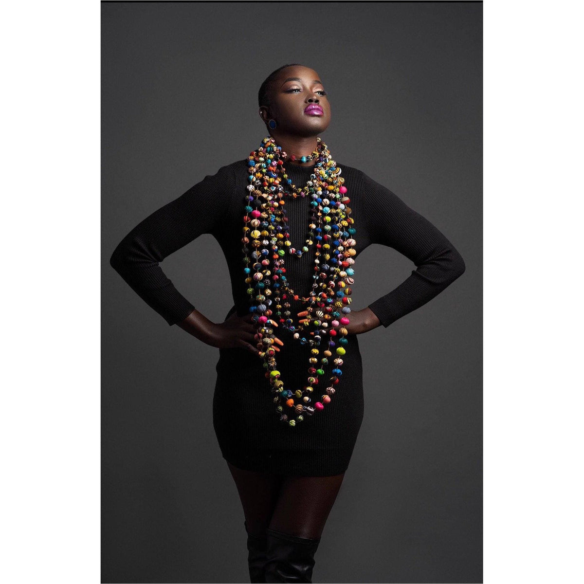 Ankara Fabric Balls Necklace