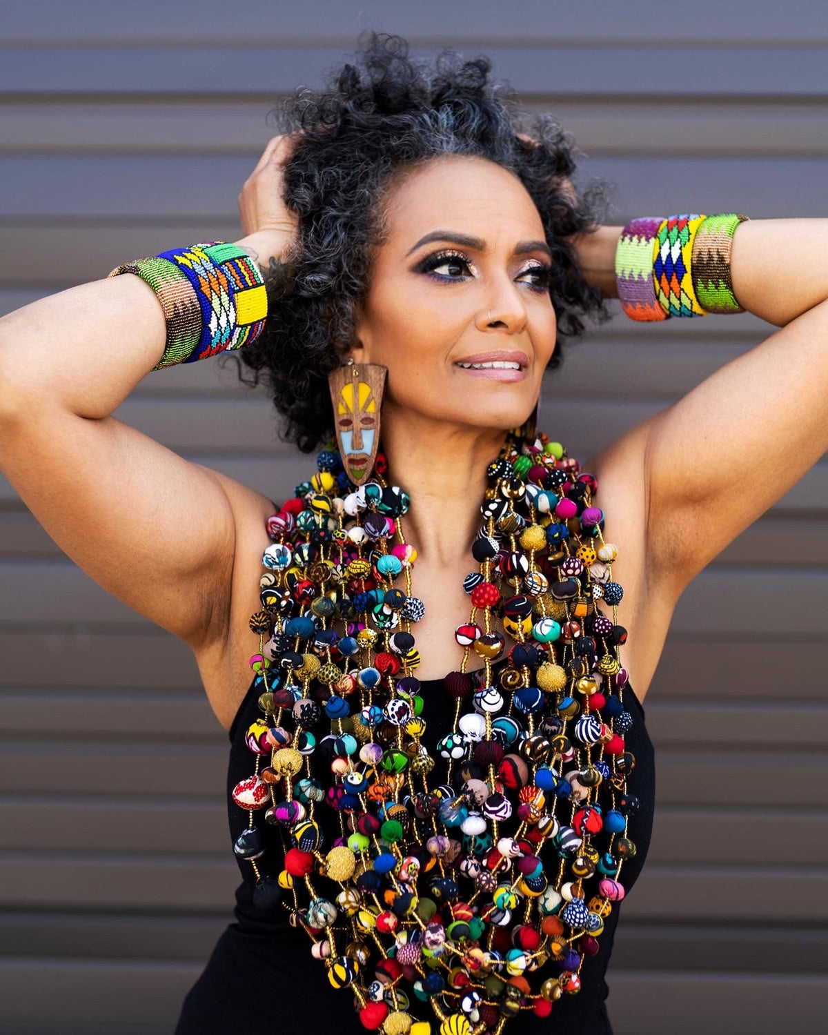 Ankara Fabric Balls Necklace