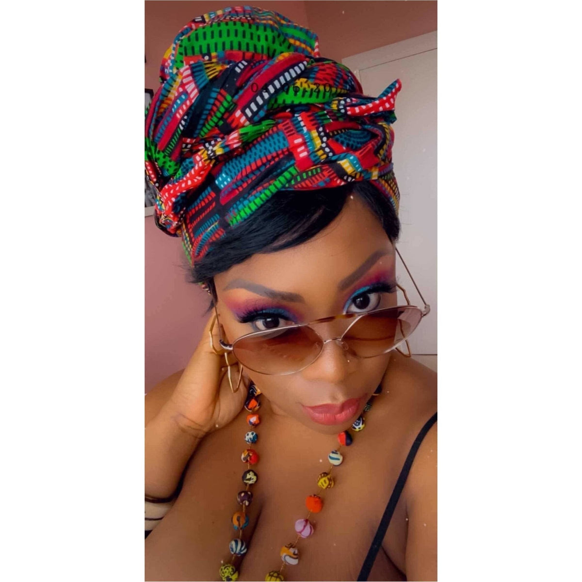 Ankara Fabric Balls Necklace
