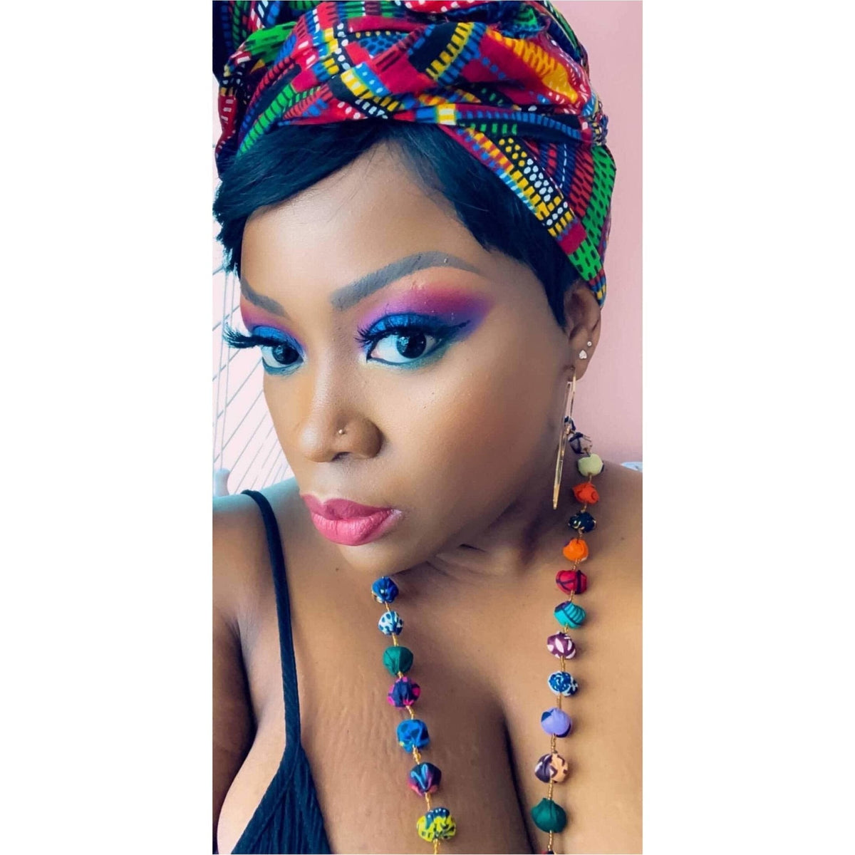 Ankara Fabric Balls Necklace