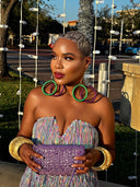 Aye Wura Gold Foil Chunky Wood Bangle