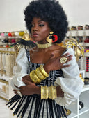 Aye Wura Gold Foil Chunky Wood Bangle