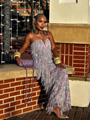 Aye Wura Gold Foil Chunky Wood Bangle