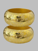 Aye Wura Gold Foil Chunky Wood Bangle