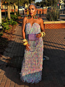 Aye Wura Gold Foil Chunky Wood Bangle