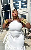 Aye Wura Gold Foil Chunky Wood Bangle