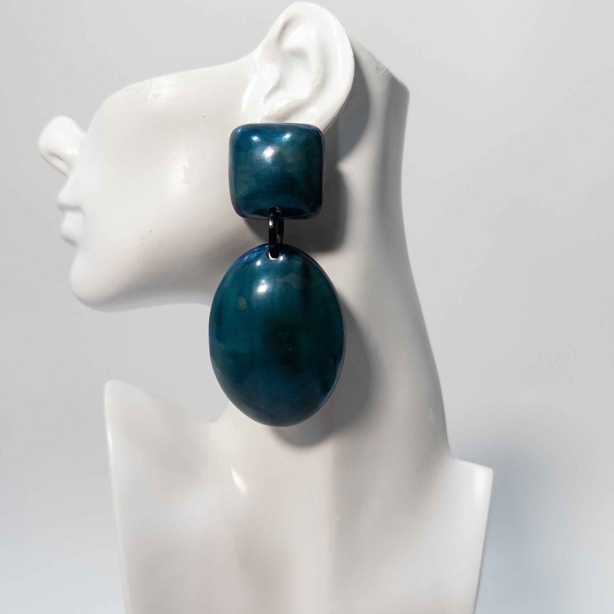 Azure Series: Afro Color Pop Horn Drop Earrings