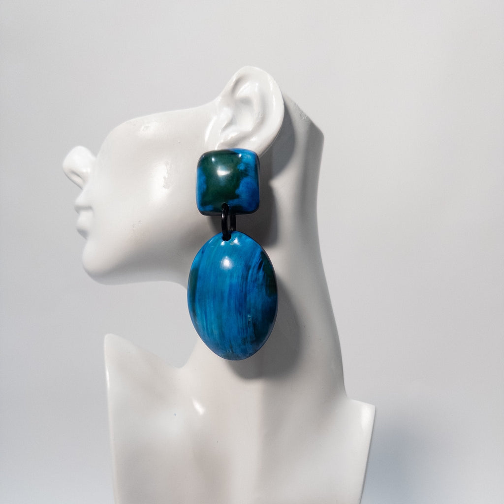 Azure Series: Afro Color Pop Horn Drop Earrings