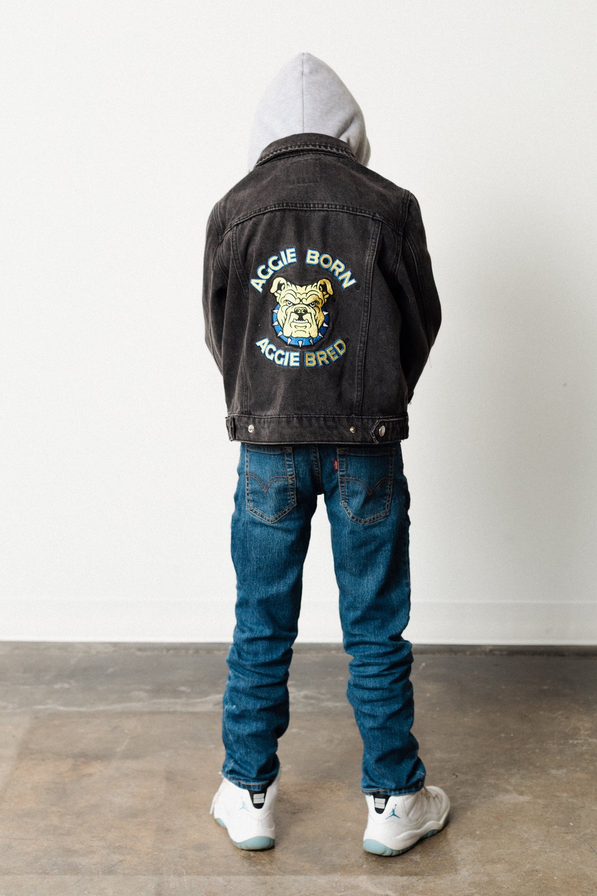Aggie Born, Aggie Bred - BLACK Youth Denim Jacket