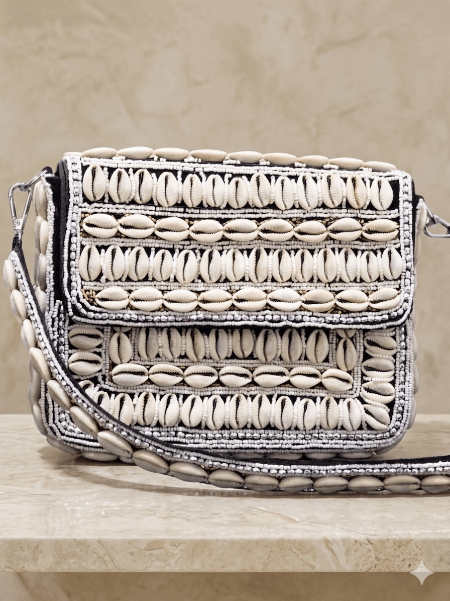 Bahari Luxe Cowry Shell Clutch