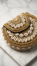 Bahari Luxe Cowry Shell Clutch