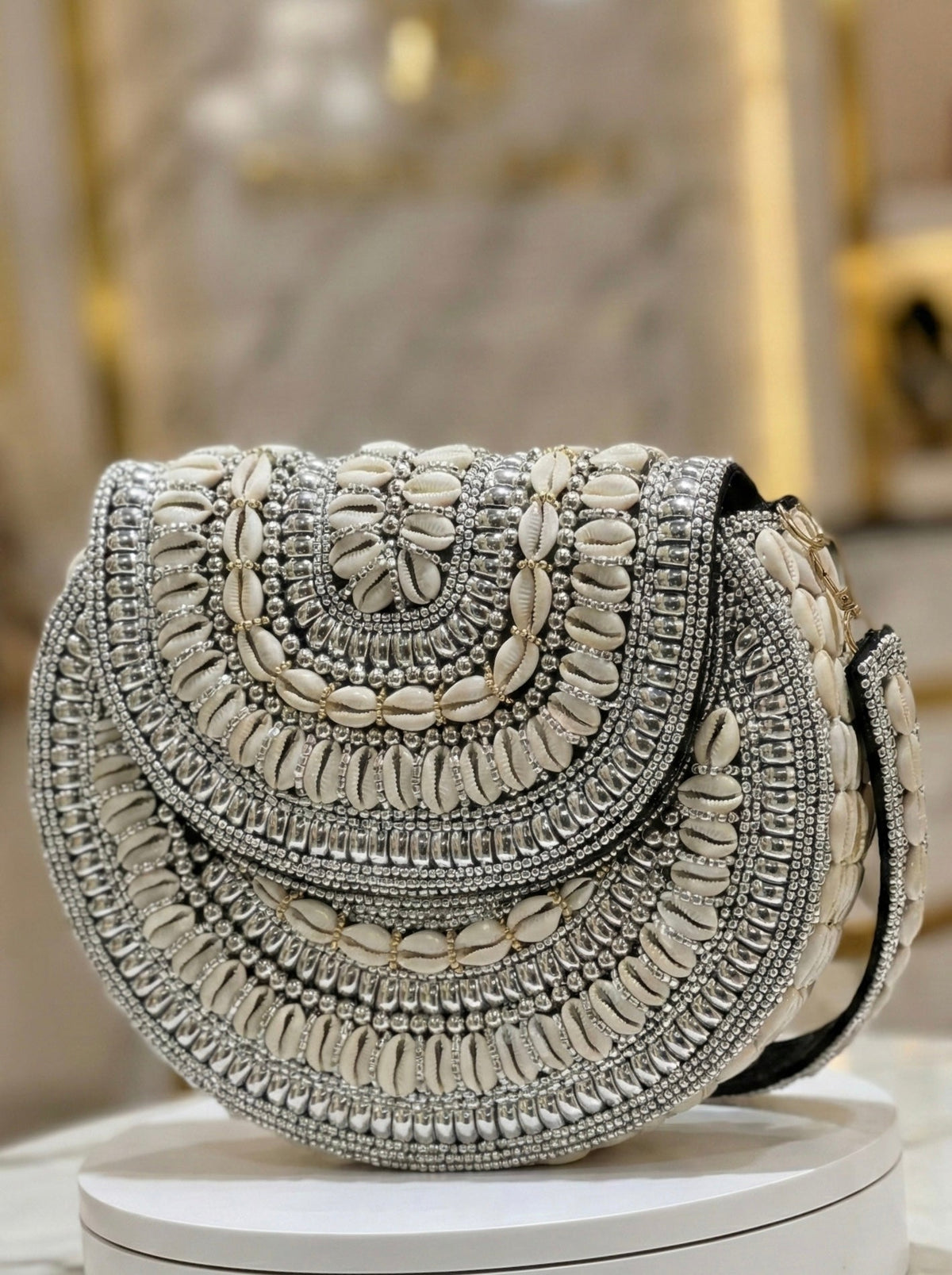 Bahari Luxe Cowry Shell Clutch