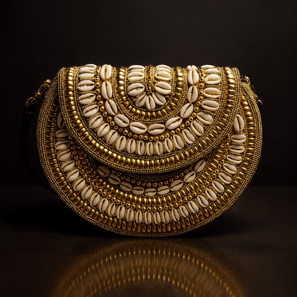 Bahari Luxe Cowry Shell Clutch