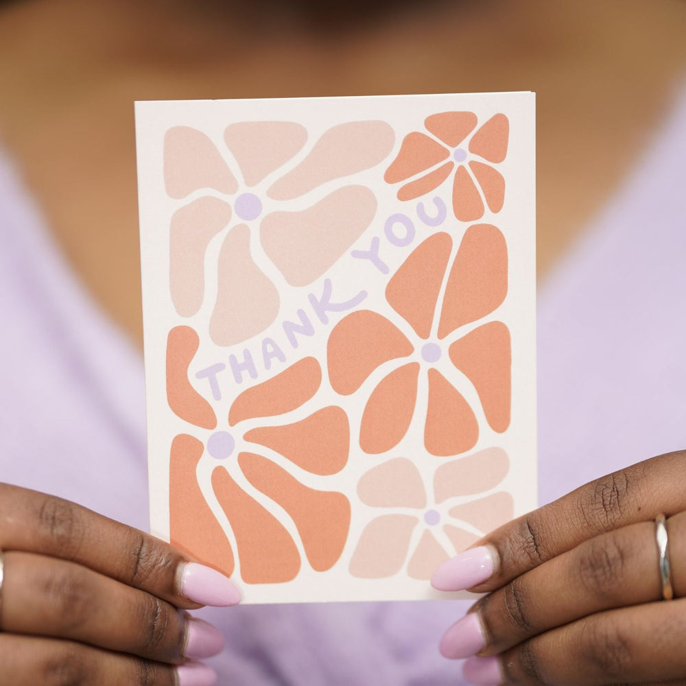 Thank You Card (coral floral)