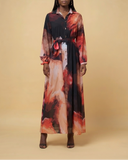 Button Down Chiffon Kaftan