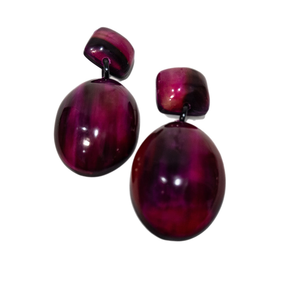 Cerise Series: Afro Color Pop Horn Drop Earrings