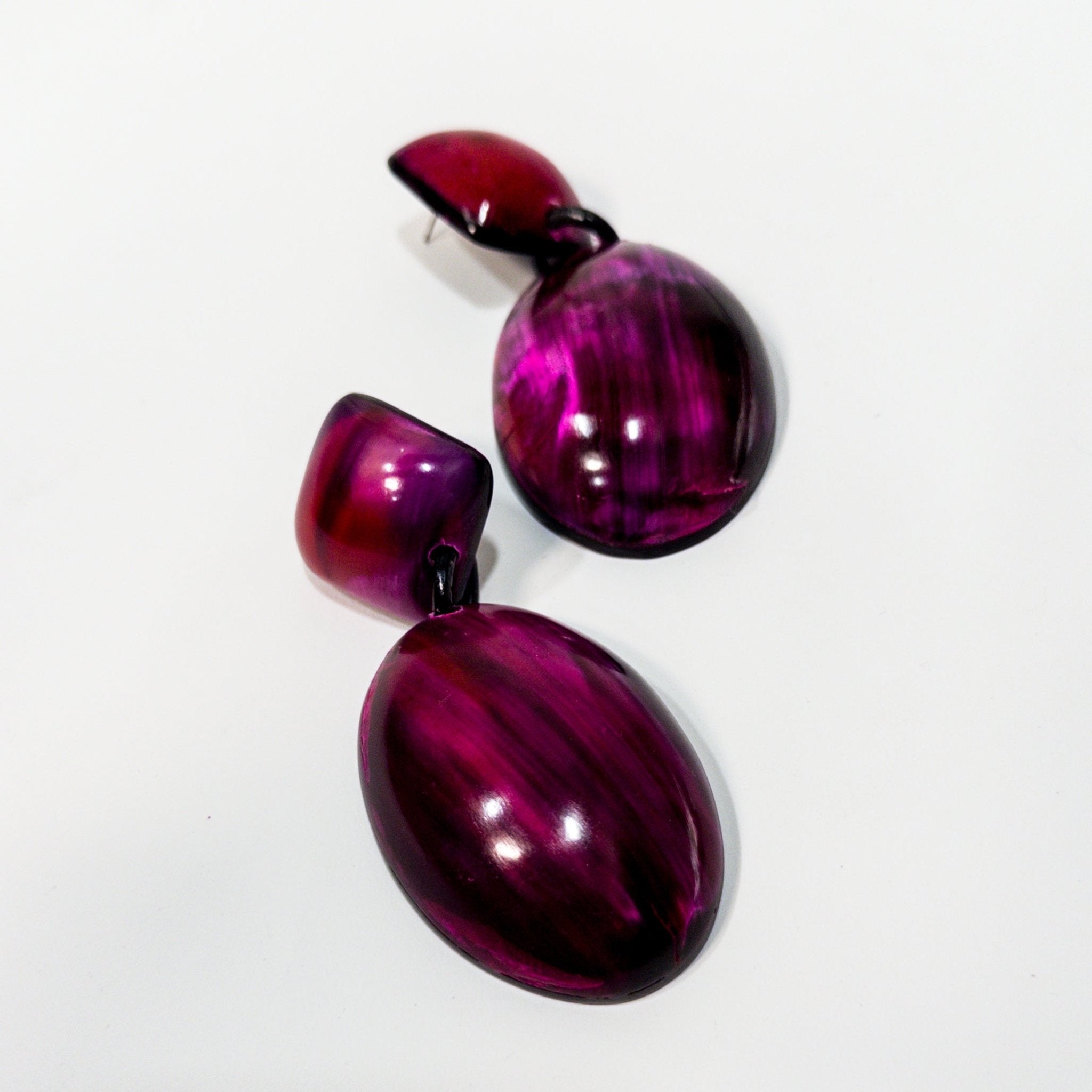 Cerise Series: Afro Color Pop Horn Drop Earrings