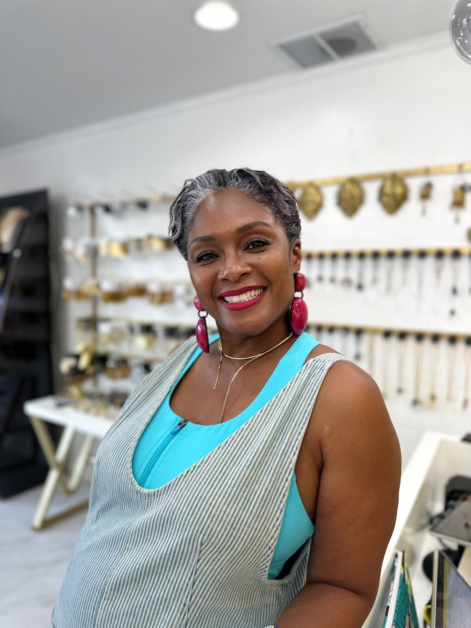 Cerise Series: Afro Color Pop Horn Drop Earrings